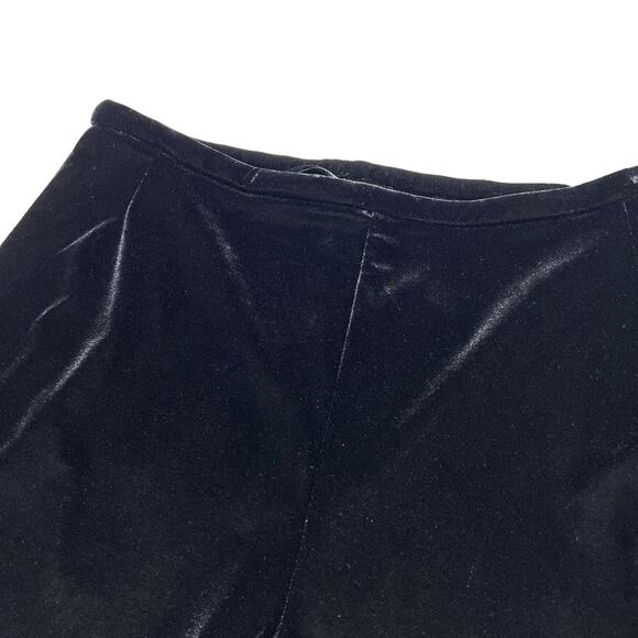 Vintage FRANK USHER High Rise Velvet Pants SIZE 8 Black Side Zip Wide Leg - Picture 7 of 10